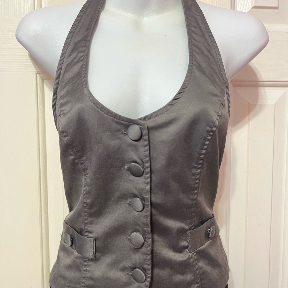 Y2k dark grey vest